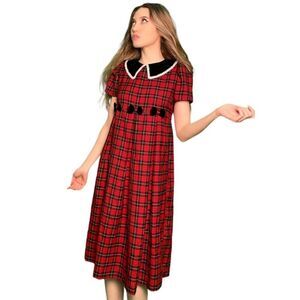 Bonnie Jean Plaid Babydoll Girls Dress